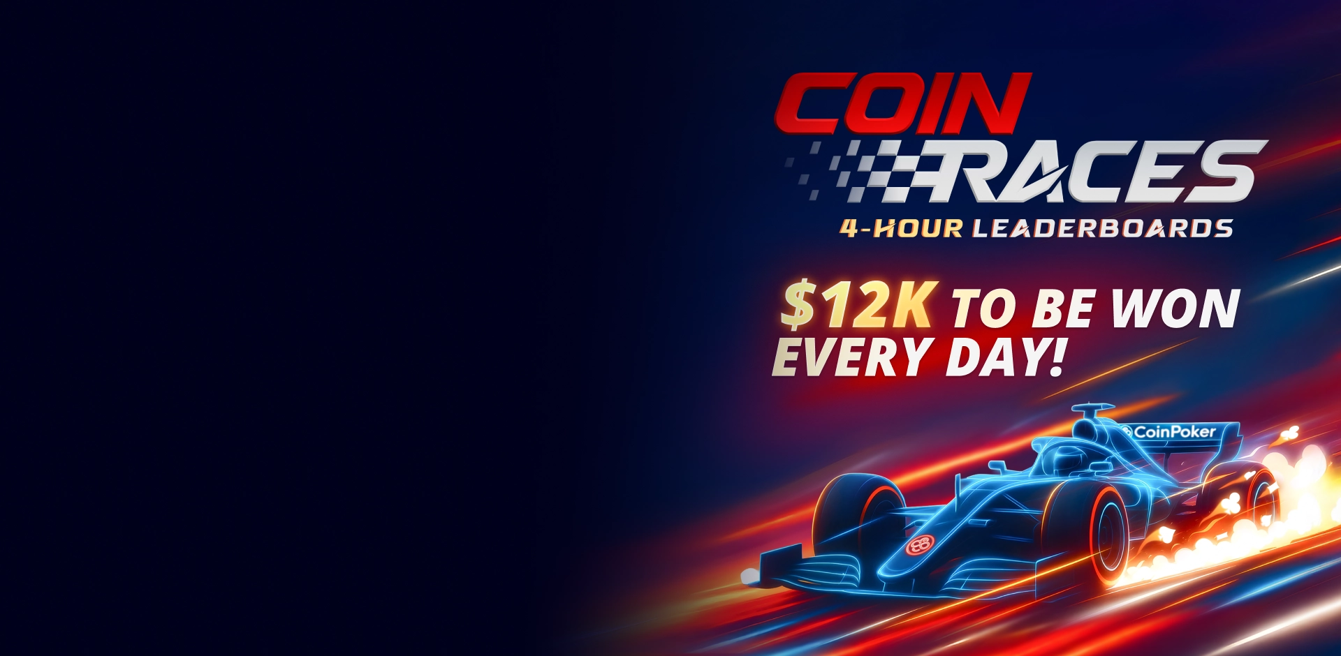 CoinRaces 现金桌排行榜<br />
每日争夺 12,000 美元
