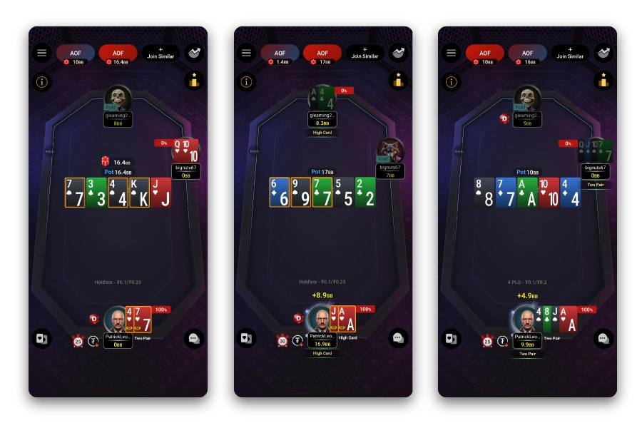 オールイン・オア・フォールド モバイルアプリ（iOS & Android対応）