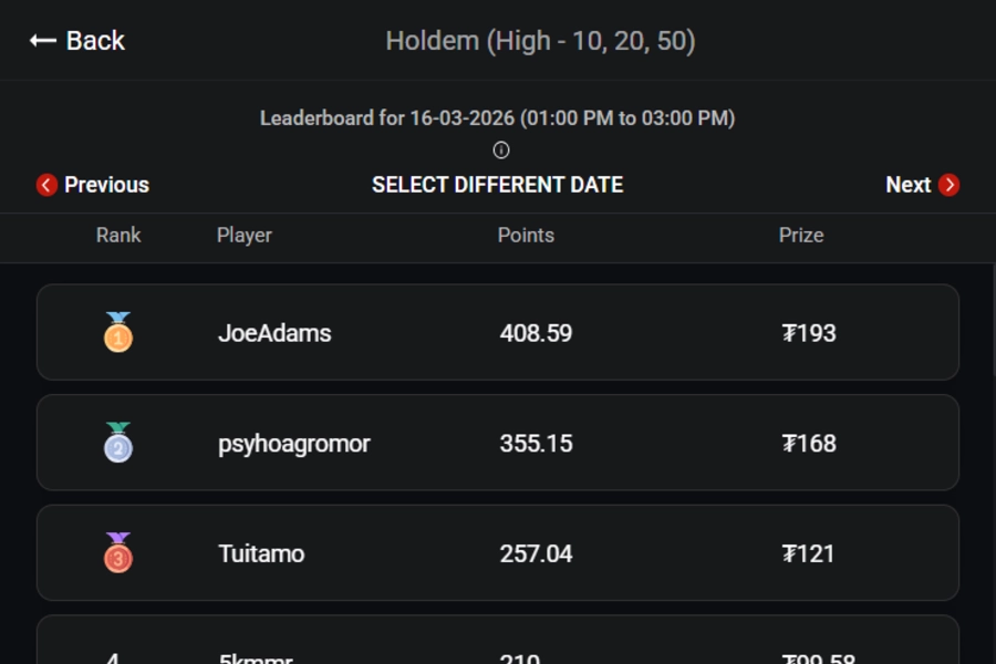 주간 $1M 코인레이스 리더보드