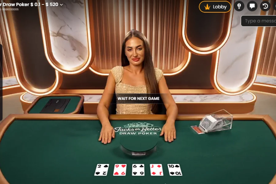 A game of live dealer jacks or better on CoinPoker for real money.