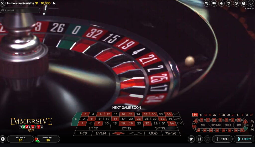 A game of European Roulette takes place on the CoinCasino app