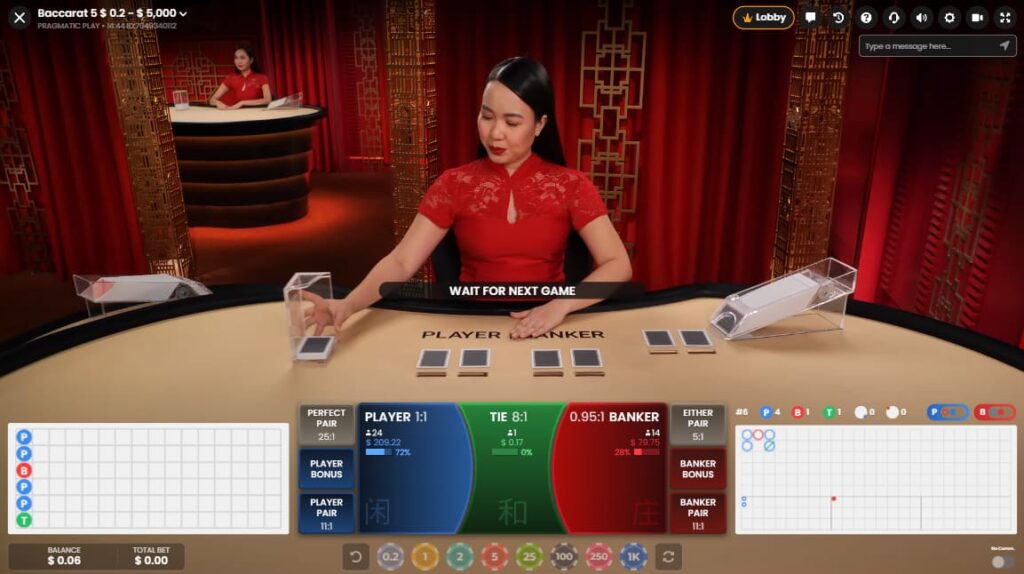 A game of Live Baccarat is underway on the CoinPoker Casino app.
