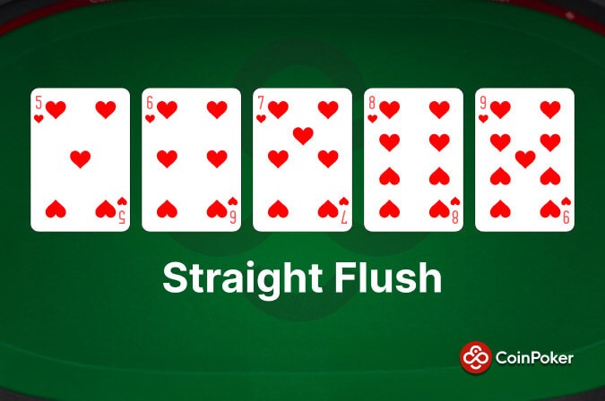 An example of a Straight Flush in poker, made with 5h 6h 7h 8h 9h.