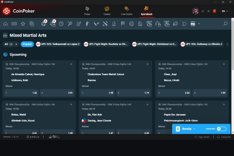 Competitive Odds on All Markets