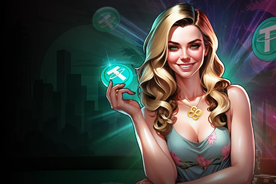 手持加密貨幣的人物