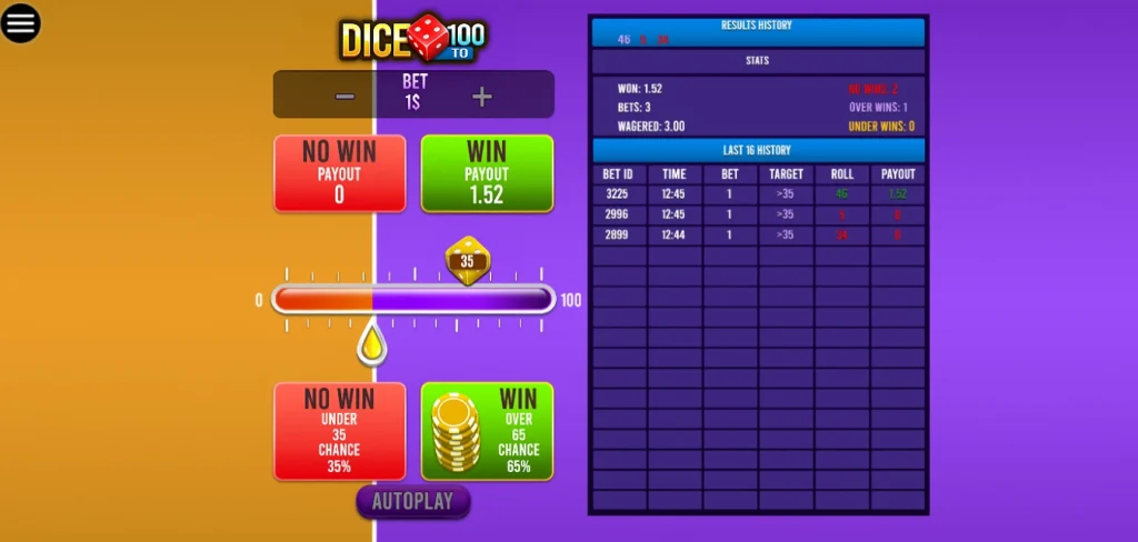 Dice to 100